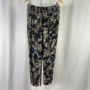 Xhilaration Women's Large Black Gold Paisley Joggers Harem Pants Boho Hippie
